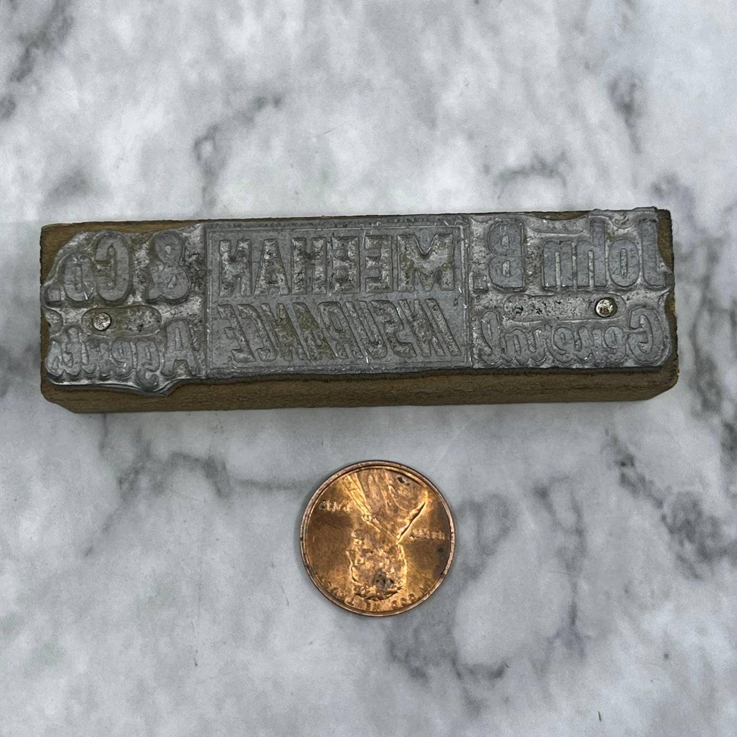 Vintage Printing Letterpress Printers Block Plate John B. Meehan & Co. TJ510