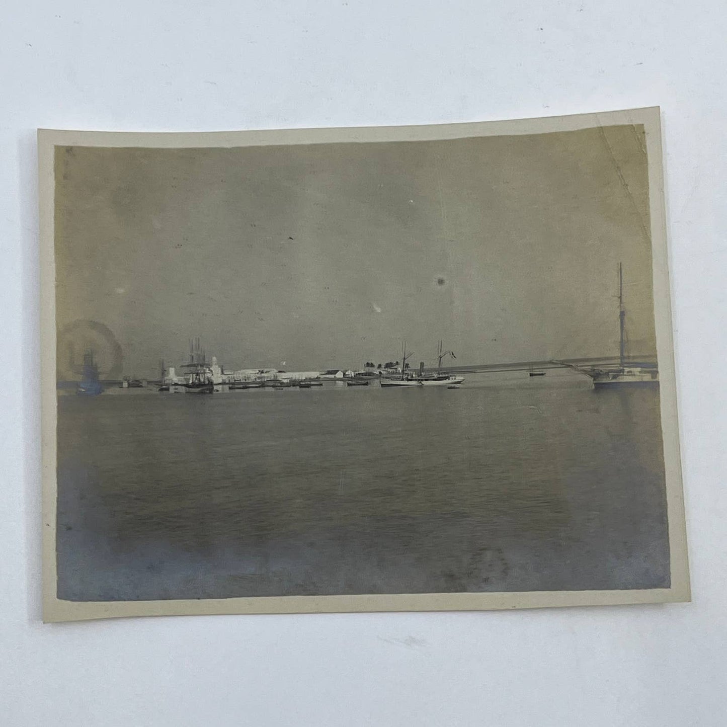 1903 Photo Mexican Gunboats in Veracruz Harbor Fortress Juan de Ulloa AC7