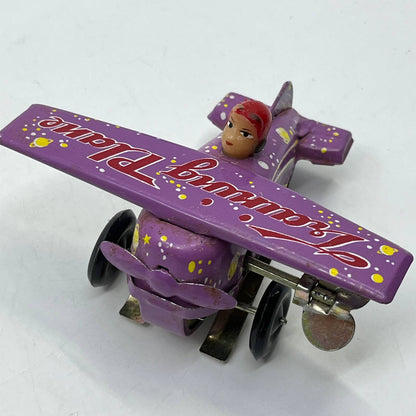 Vintage Wind-up Purple Training Plane WORKS 3.5” TD2