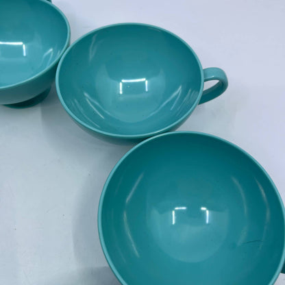 Set of 8 Texas Ware Cups Turquoise Blue Melmac Melamine #150 TI5