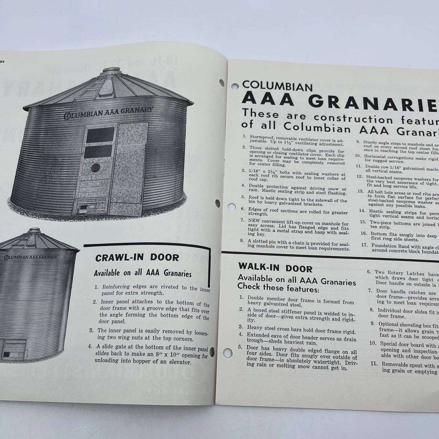 1950s Columbian AAA Granary Manual Assembly Instructions TH8