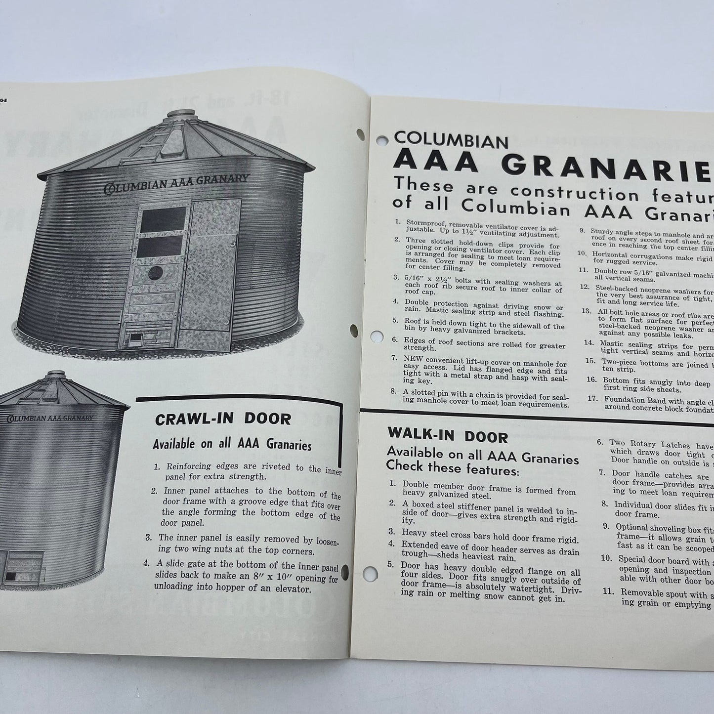 1950s Columbian AAA Granary Manual Assembly Instructions L4-2