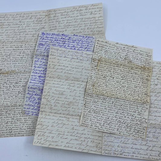 1877 Antique Set of 5 Handwritten Love Letters Syracuse New York Area AC9