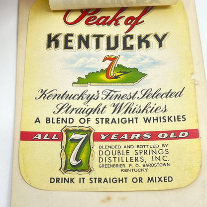 Peak of Kentucky Whiskey Label Set of 2 Double Springs Distillers Greenbrier KY