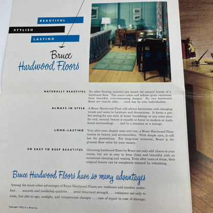 1950s Bruce Hardwood Floors Advertising Catalog Brochure & Letterhead AC8