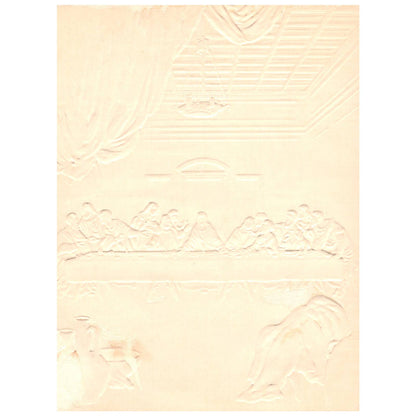 Vintage Print EMBOSSED The Last Supper Da Vinci ~7.5x10" AC9