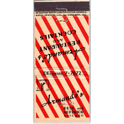 Armando's Restaurant and Cocktails Chicago Advertising Matchbook Cover SA1-M11