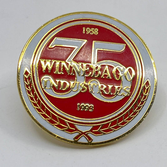 Vintage Winnebago Industries 35 Year Anniversary Pinback Button SD8