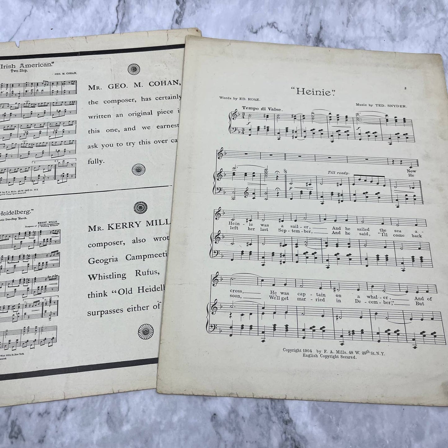 Antique 1904 Sheet Music Waltz Heinie Ed Rose Ted Snyder Minnie Harrison TJ4