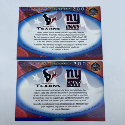 2002 Houston Texans Hall of Fame Game #11 #81 Autograph Card set of 2 AA6