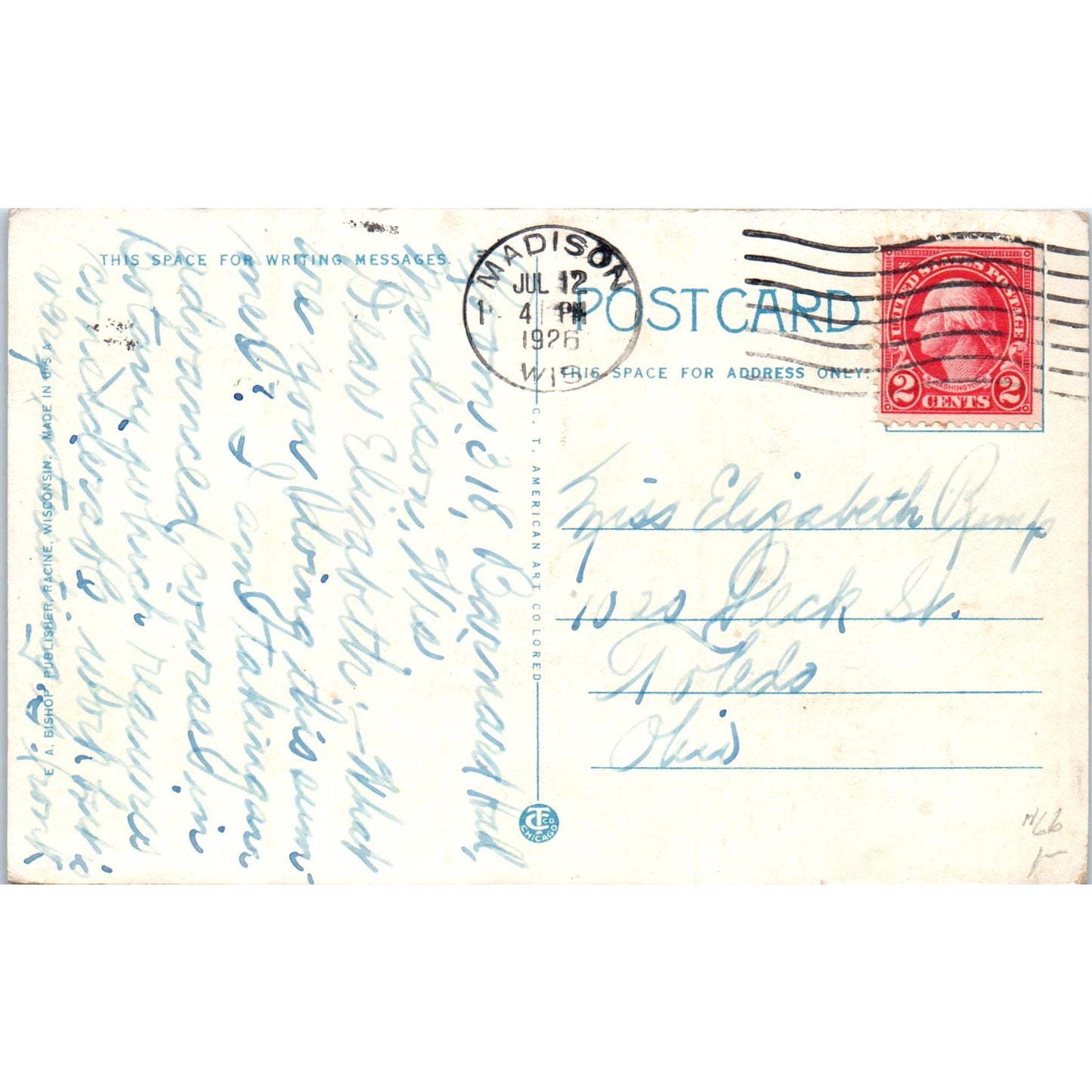 Painting in the Supreme Court State Capitol Madison WI Original Postcard P2-7