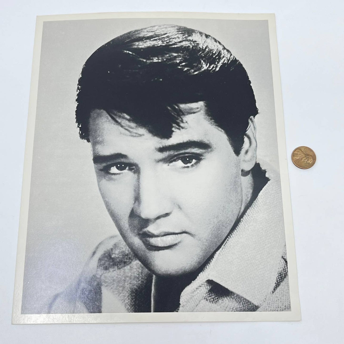 Vintage Elvis Presley Head Shot Portrait Black & White 8x10 AB4-3