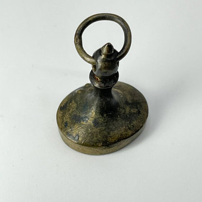 Antique Primitive Handmade India Brass Wax Seal Stamp 1/2” SC7-7
