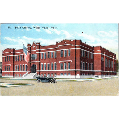 Vintage Postcard State Armory Walla Walla Washington TD9-W2