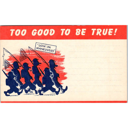 WW2 Too Good To Be True! Army Life No.105 Hager-Overback Comic Postcard TK1-26
