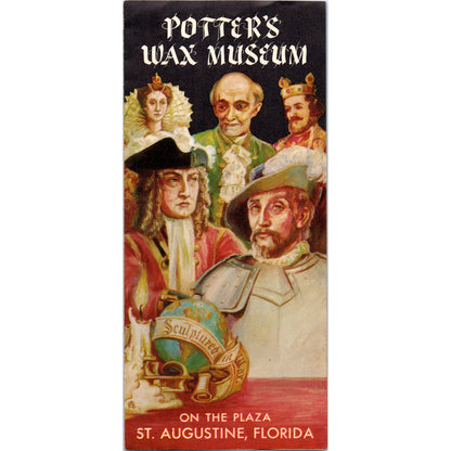 1950s Potter's Wax Museum St. Augustine FL Fold Out Travel Brochure SE3-4