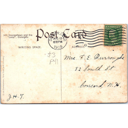 Georgetown and "The Loop" 1909 Colorado Original Postcard TK1-28