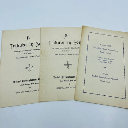 1930s Lot of 4 Bethel Presbyterian Church East Orange New Jersey Programs TD7