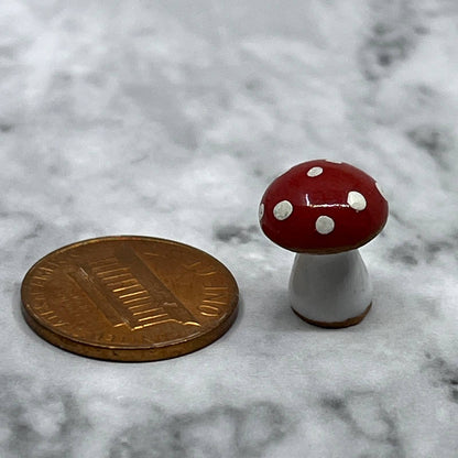Vintage TINY Hand Painted Ceramic Mushroom Toadstool SA2