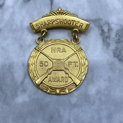 Vintage National Rifle Association NRA 50ft Award Marksmanship Badge Pin SA2