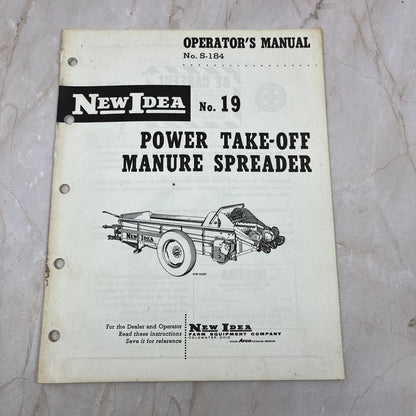 Vintage New Idea Operator's Manual No. 19 Power Take-Off Manure Spreader TJ9