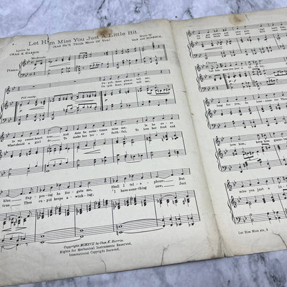 Art Nouveau Let Him Miss You Just A Little Bit Romanic Cover Art Sheet Music TJ4