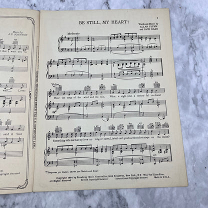 1934 BE STILL MY HEART Vintage Sheet Music by Allan Flynn, Jack Egan V42-4
