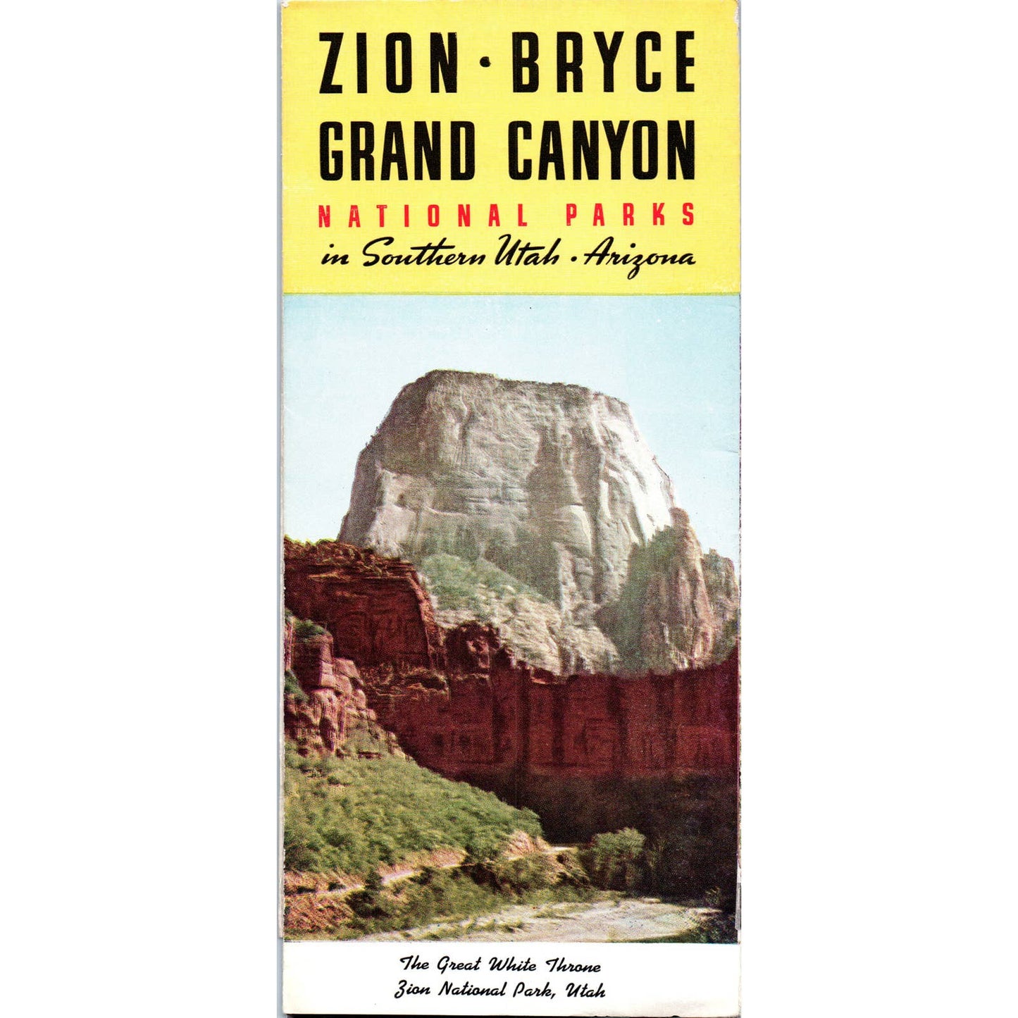 Vintage 1946 Grand Canyon, Zion, Bryce National Parks Map & Travel Brochure AD7