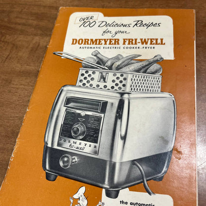 Vintage 1950s Dormeyer Fri-Well Automatic Electric Cooker Fryer Recipe Book A3