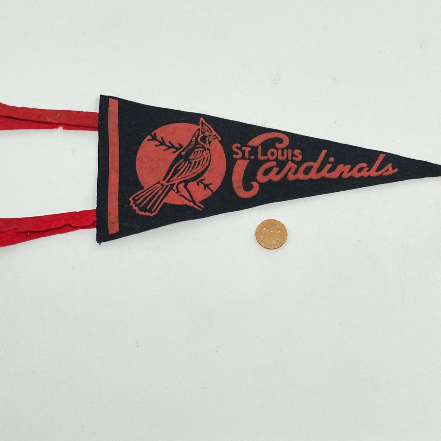 1940s St. Louis Cardinals Small Black Felt Pennant 9” TF5