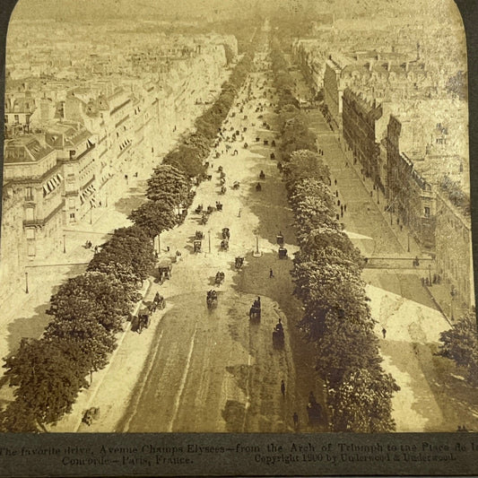 Stereoview Card Champs Elysees Arch of Triumph Palace de la Concorde Paris H3-2-2
