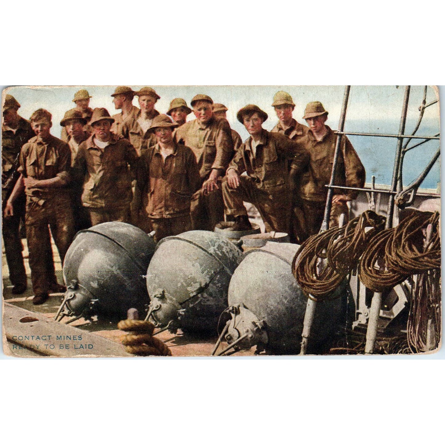 Vtg Postcard US Mine Planter General E.O. Ord. After Practice Fort Du Port EA3