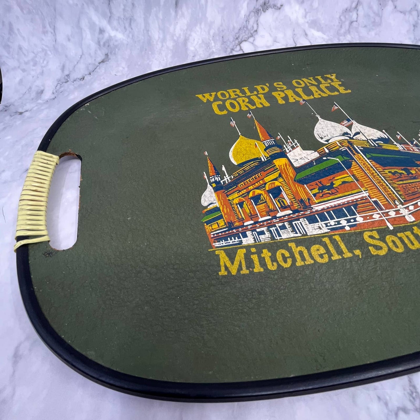 Vintage Souvenir Tray World’s Only Corn Palace Mitchell South Dakota 12x18” TE2