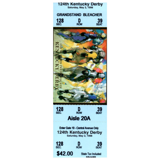 124th Kentucky Derby Saturday May 2 1998 Full Ticket Grandstand SE4