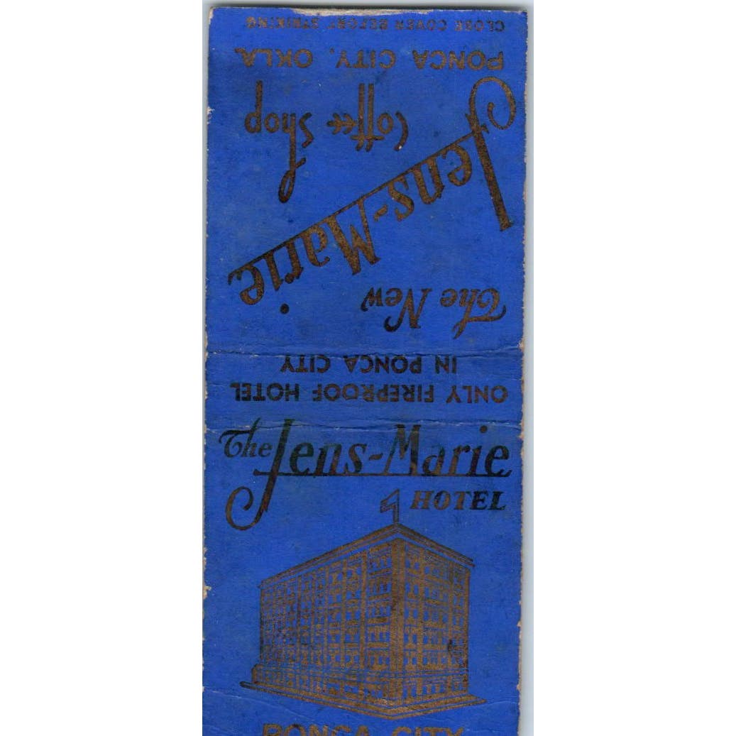Jens-Marie Hotel & Coffee Shop Ponca City OK Advertising Matchbook Cover SA9-M2