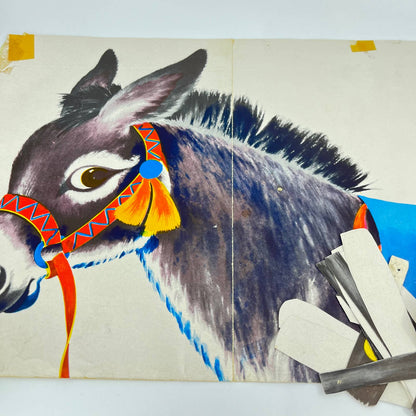 1950 Vintage Party Game - Pin The Tail On The Donkey TE1