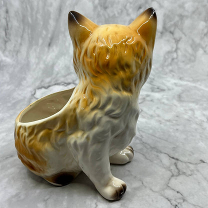 1970s Retro Tabby Cat Ceramic Planter 5x6" TE3