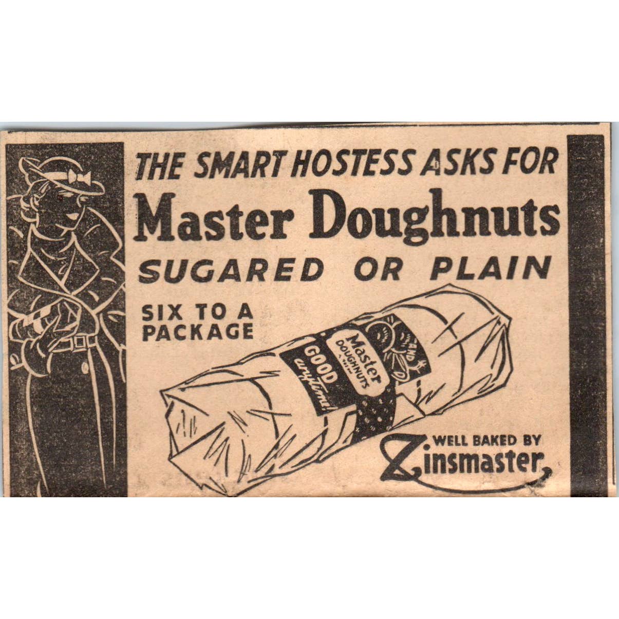 1935 Minneapolis Journal Newspaper Ad Master Doughnuts Baked By Zinsmaster FL5-6