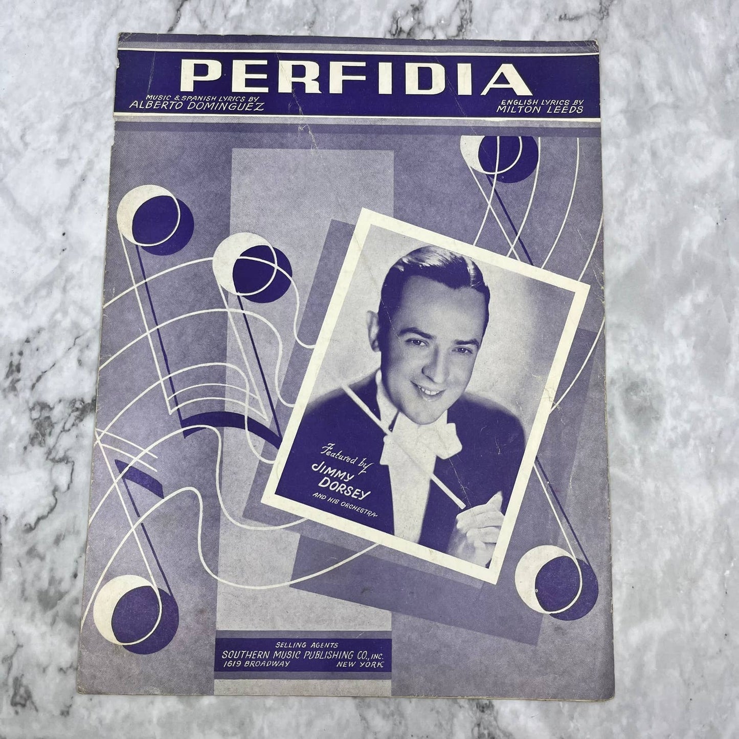 1941 Vintage Perfidia Sheet Music Alberto Dominguez Jimmy Dorsey TJ4