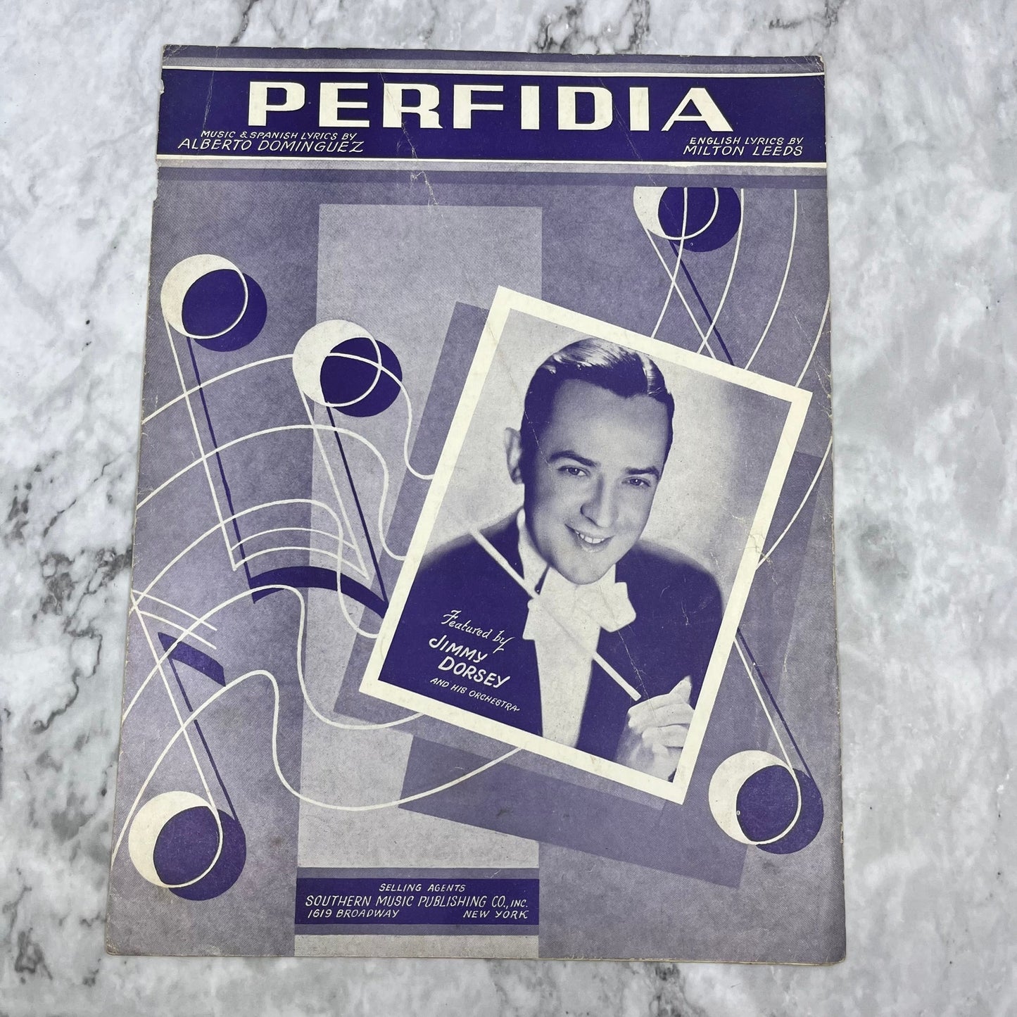 1941 Vintage Perfidia Sheet Music Alberto Dominguez Jimmy Dorsey V41-2