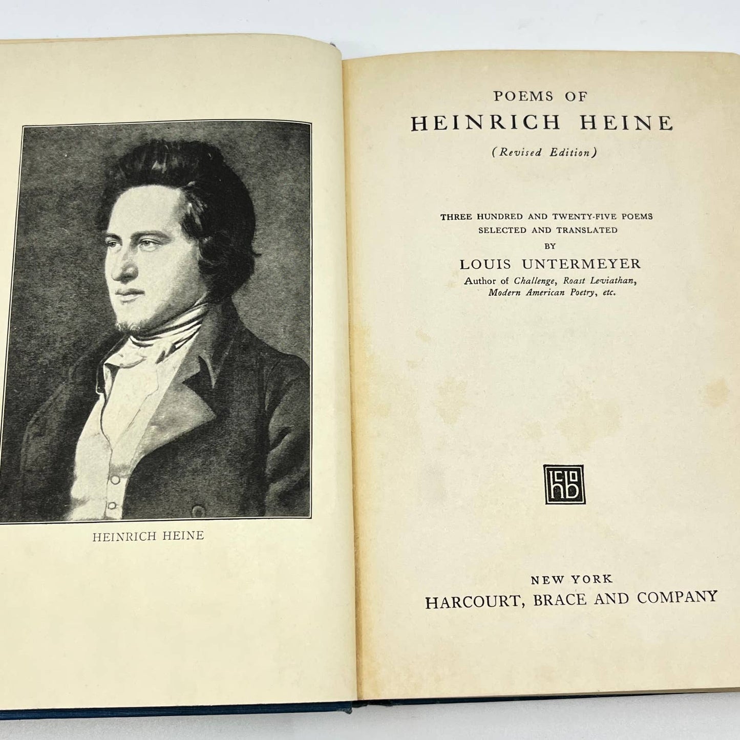 1923 Poems of Heinrich Heine Louis Untermeyer Selected and Translated TF2