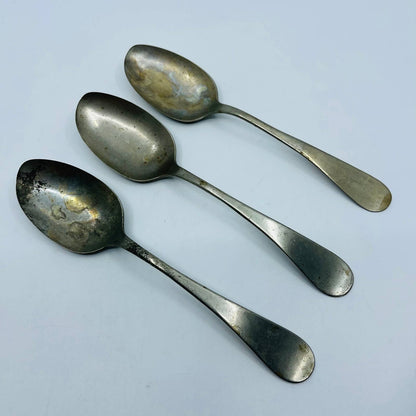Primitive OVB Silver Metal 8” Soup Spoon Set of 3 SB7-13