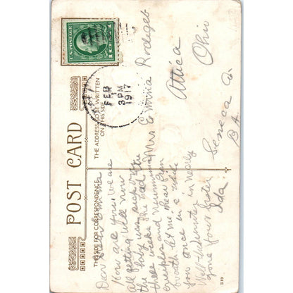 Fairies Face in Flower Tulips Winsch Back 1917 Original Postcard TK1-27