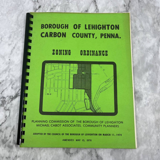 1976 Borough of Lehighton Carbon County Pennsylvania Zoning Ordinance Book TJ7