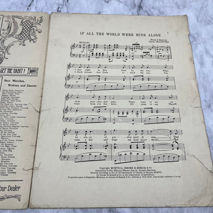 1907 If All The World Were Mine Sheet Music Charles Shackford V41-2