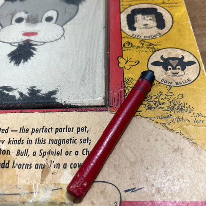Vintage 1960 Doodle Poodle Magnetic Game Wooly Willy WORKS TB2