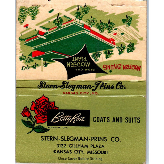 Betty Rose Coats & Suits Kansas City MO Wide Advertising Matchbook Cover SA9-M7