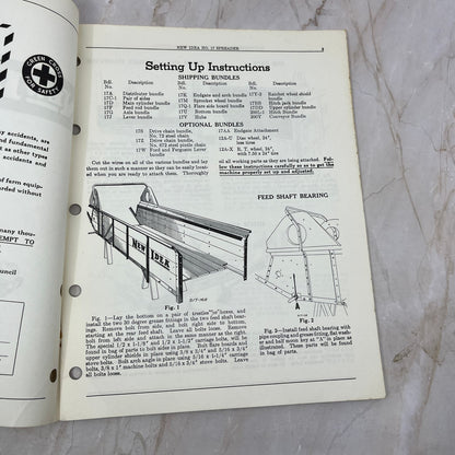 Vintage New Idea Operator's Manual No. 17 Ground Drive Manure Spreader TJ9