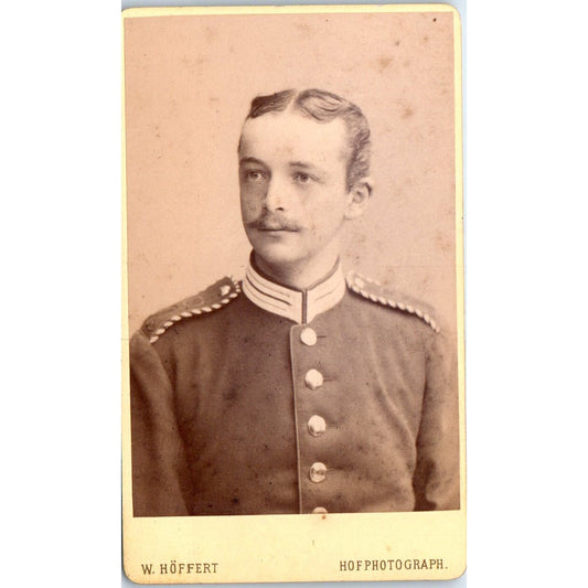 c1880 German Military CDV Cabinet Photo Card - W. Hoffert Berlin PV1