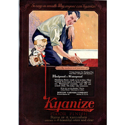 c1920 Harper's Magazine Ad - Kyanize Floor Finish Boston Varnish Company TF6-1